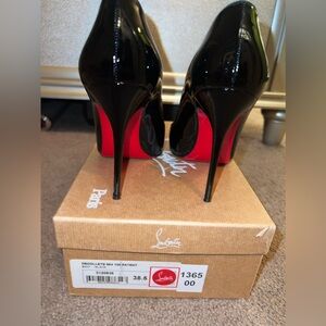 Christian Louboutin Black Patent Leather Decollete 554 100mm Pump